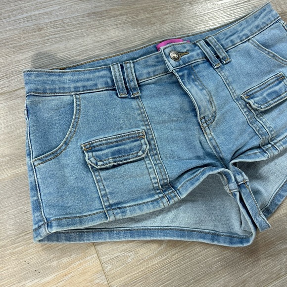 Edikted Size Large Cargo Denim Micro Shorts Booty Shorts Cotton Blend - Picture 2 of 15